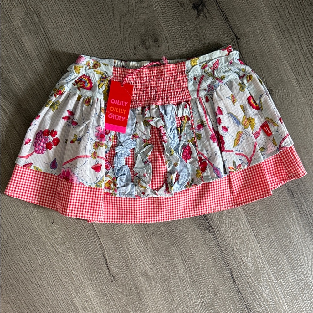 BEAUTIFUL Oilily Siera Mini Skirt - Pink and White Floral